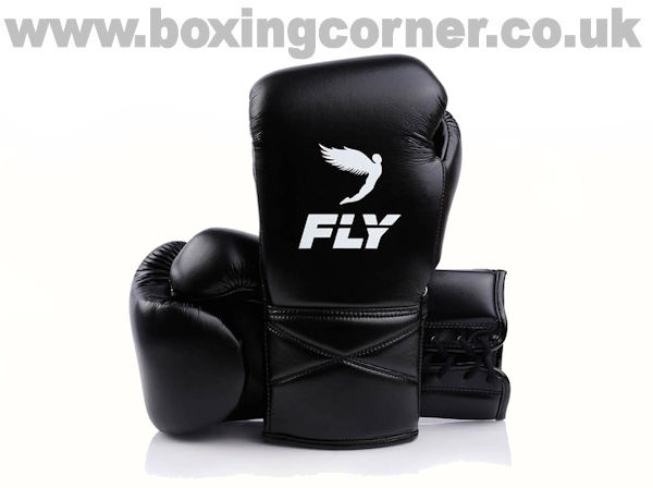 Fly Superlace X Boxing Gloves Black and White